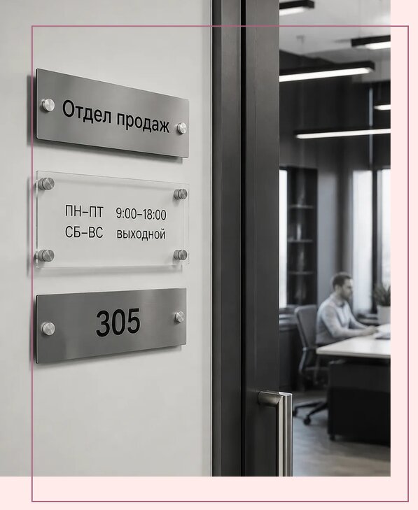 Офисные таблички на дверь в Череповце по цене от 5008 р. | Аванза-Чрп
